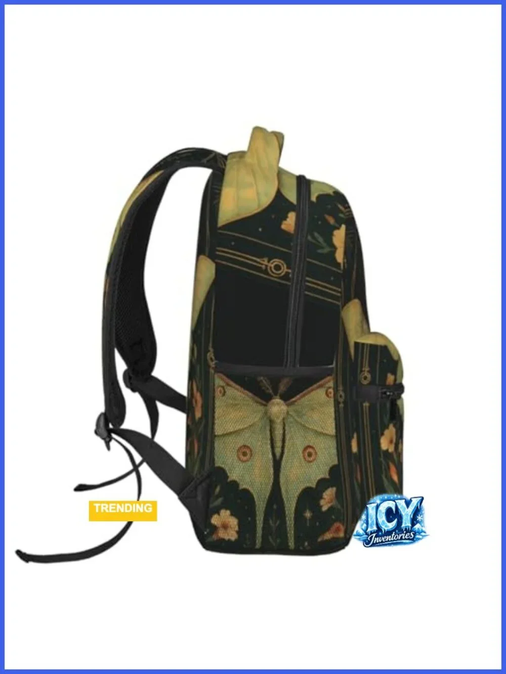 Floral Casual Backpack, Lightweight Polyester Daypack for School Work Travel